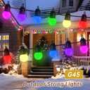Outdoor String Light, 12FT Milky White LED 6 Colors Terrace Light Commercial Grade Waterproof with 12 Anti-Drop Bulbs for Fenced Garden House Party Tree Decoration