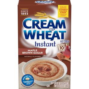Cream of Wheat Instant Hot Cereal, Maple Brown Sugar, 1.23 Ounce, 10 Packets (EXP 04/14/28)