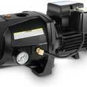Acquaer 1HP Shallow Well Jet Pump,Cast Iron, Well Depth Up to 25ft, 115V/230V Dual Voltage, Automatic Pressure Switch