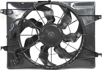 Cooling Fan Assembly for KIA SPORTAGE 2005-2010 2.0L Engine 7 Blade, 
Aftermarket Replacement Cooling Fan Assembly Compatible with 2005-2009 Hyundai Tucson, Fits 2005-2010 Kia Sportage