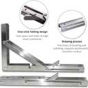 Storystore Folding Shelf Brackets - 24 Inch Heavy Duty Stainless Steel Collapsible Shelf Bracket for Bench Table, Space Saving DIY Bracket, Max Load: 550lb