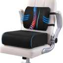 MABOZOO Extra Thick Seat Cushion and Lumbar Support Pillow, 6 Inch Car Booster Seat Cushions Back Support Pillows to Raise Seat Height for Reduce Discomfort, Sitting and Back Pillow for Office Chair