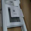 NOOTA Basement Window 32" x 16" Double Tempered Glass, Removable Flange, Vinyl Sliding WindowWhite