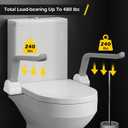 Dyna-Living Toilet Safety Rails 480lbs Load-Bearing Toilet Safety Frame with Flip Up Non-Slip Aluminum Alloy Armrest Toilet Assist Devices for Seniors Toilet Support Bars for Elderly Toilet Seat Rails