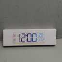 JALL 10.5'' Digital Large Alarm Clock with 8-in-1 RGB Colors, Date, Month, Temperature LED, Auto DST, Modern for Desk, Wall, Living Room, Bedroom, Birthday Xmas Gift (Black, 10.5 inches)