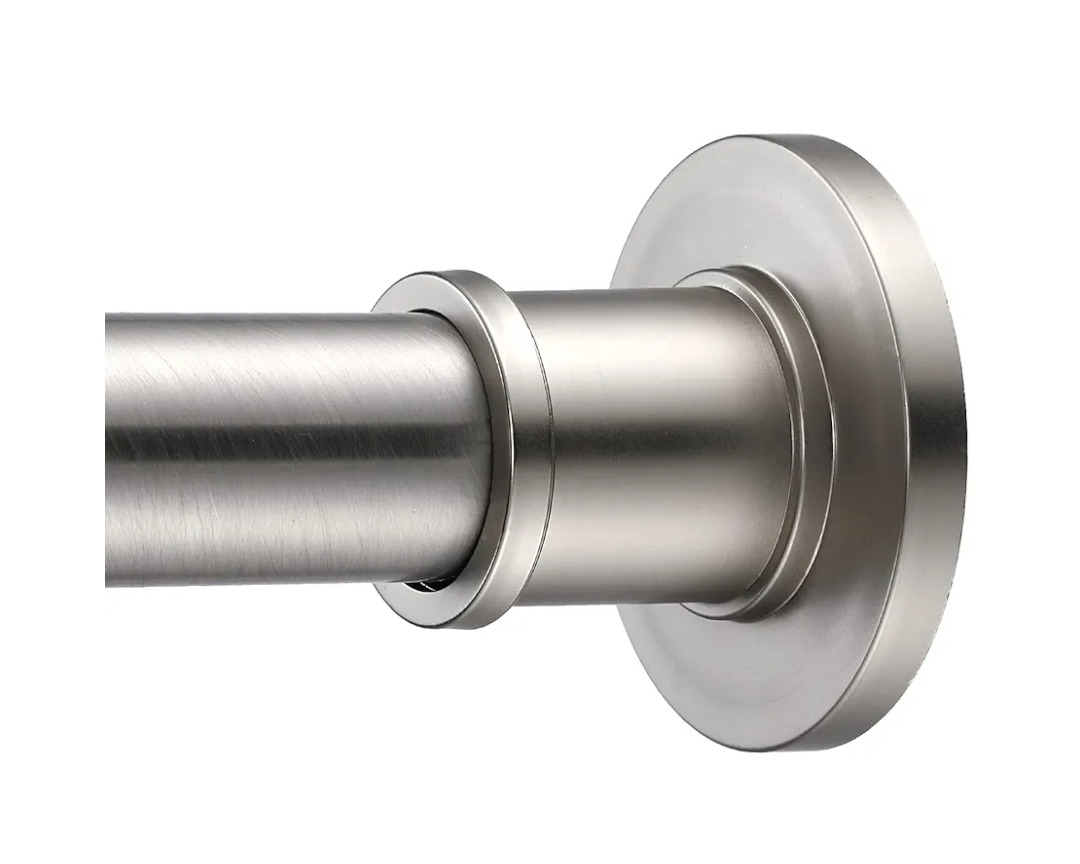 BRIOFOX Industrial Shower Curtain Rod - Never Rust Non-Slip 27-43 Inch 304 Stainless Steel, Brushed Nickel
