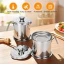 Bacon Grease Container with Fine Mesh Strainer,2.0L/68oz Stainless Steel Bacon Grease Keeper with Lid and Tray,Large Cooking Oil Storage Can for Frying Oil, Lard, Dishwasher Safe