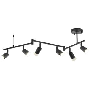 6-Light Black Track Lighting Fixtures Ceiling, Flexible Foldable Arm and Rotatable Light Head,Modern LED Track Lighting for Kitchen Islands, Dining Rooms(GU10 Socket, Bulbs Not Included)