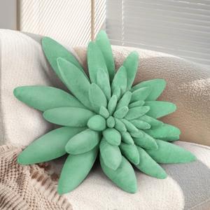 Throw Pillows, Succulent Pillow - Hand-Stitched Plush Decorative Throw Pillow, 3D Plush Cushion, Shaped Plant Pillow, for Bedroom and Home Decoration, 21.6in/55CM