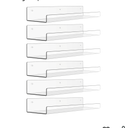 upsimples 6 Pack Acrylic Shelves for Wall Storage, 15" x 4“ Floating Bookshelves for Kids, Display Shelf Organizer for Bathroom, Bedroom, Living Room, Kitchen, Room Decor, Clear