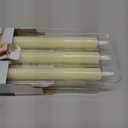 HINZER 6 Pcs Flameless Taper Candles with Remote & Timer 9.6 inch Real Wax Battery Operated LED Warm 3D Wick Flickering Window Candles for Halloween Christmas Wedding Decor, Ivory