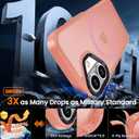 2 x DEERLAMN Magnetic Matte Case for iPhone 16 with Screen Protector, [Compatible with MagSafe][Military Grade Drop Protection] Slim Translucent Shockproof Protective Phone Cover, Pink