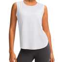 YYV Women's Workout Tank Tops Lightweight Sleeveless Workout Tops Loose Fit Yoga Athletic Running Shirts(Peach X-Small) (Pink, XS)