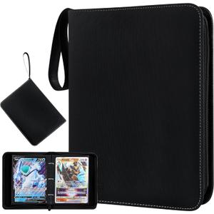 Jumbo Card Binder for Pokemon Jumbo Cards, iofeiwak Oversized 2 Pockets Card Binder with 3 Rings - Holds 80 Cards with 40 Removable Sleeves - Portable & Lightweight(Large 5.4"x7.55")