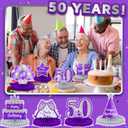 Ferraycle 8 Pcs 50th Birthday Decorations Honeycomb Centerpieces for Women Men Purple Silver Vintage 50th Birthday Party Table Decorations Honeycomb Table Topper for Anniversary Decorations gifts