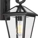 Outdoor Light Fixtures Wall Mount, Waterproof Exterior Wall Lanterns with Glass, Outside Wall Sconces, Front Porch Lights for House Garage Doorway Patio (Black, Clear Glass) (Medium, Black - 1 PACK)
