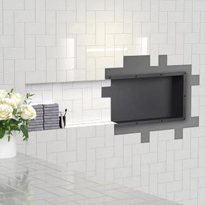 Uni-Green Large Rectangle Shower Niche 14" x 50"(Inside 12" x 48") with Mosaic MESH - Shower Niche Insert Tile Ready for Shower Wall Shelf - for Shampoo & Toiletry Storage Flush Mount Installation