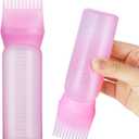 Pimoys Root Comb Applicator Bottle 6 Ounce, Oil Applicator for Hair Dye, Hair Oiling Bottle Brush with Graduated Scale, Pink