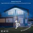 SUNLONG Solar Lights Outdoor Waterproof Motion Lights Separate Solar Panel 16.4 Ft Wires Multi Modes Optional Sensor Light for Courtyard Wall Garage Balcony Walkway (White)