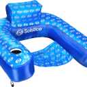 SWIMLINE SOLSTICE Extra-Large Fabric Covered U-Seat Pool Float U-Seat Lounger Raft For Adults & Kids I Comfortable Sling Seat, Back Rest, Cup Holder, & Quick-Dry Cover For Adult Or Kid Floating