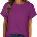 ANRABESS Womens Oversized Tops Summer Short Sleeve T Shirts Basic Solid Boxy Tee Casual Workout Going Out Outfits 2025 Spring (Small, Purple)