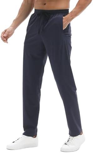 Fliwos Men's Sweatpants, TriProof Stretch Track Pants with Zipper Pocket Drawstring Joggers Lightweight Pants Size M