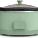 bella 6.0 Qt Programmable Slow Cooker, Ceramic Nonstick Coating, Adjustable Temperature & Cooking Times, Dishwasher Safe Stoneware Pot & Tempered Glass Lid, Tangle Free Cord Wrap, Seaglass
