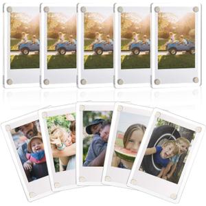 ONE WALL Acrylic Fridge Magnetic Frame, Double Sided Photo Refrigerator Magnet Picture Frame for Fujifilm Instax Mini, 2.36 x 3.54 Inch, Pack of 10