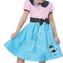 California Costumes Girls 50'S Sock Hop Dress Child Costume Pink/Blue, M