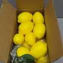 Homaisson 48 PCS Artificial Lemons with Leaves, 2 Sizes Fake Yellow Lemons, Lemon Decor for Summer-Themed Party Table Centerpiece, Realistic Fruits Photography Props