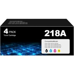 218A Toner Cartridges Replacement 3301sdw 3301fdw 3201dw Compatible for HP 218A 218X Toner (with Chip) W2180X W2180A Works for Pro 3201dw Pro MFP 3301fdw 3201dw 3301sdw Printer 4Pack(1BK+1C+1M+1Y)