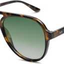 SOJOS Classic Polarized Aviator Sunglasses for Women Men, Retro Trendy Aviators Shades SJ2201 (Tortoise/Gradient Green)
