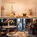 Table Lamp,LED Rechargeable Desk Light,3 Color Dimming Portable Battery Lamp, 5000mAh Waterproof Table Light with Memory Function,for Indoor/Outdoor/Dinner/Patio/Restaurant(Gold)