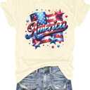 UNIQUEONE Sequin American Flag T Shirt Patriotic Shirts Women Oversize Veteran Shirt Short Sleeve Stars Stripes Top, M