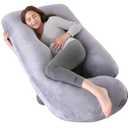Pregnancy Pillows for Sleeping - U Shaped Full Body Maternity Pillow with Removable Cover - Support for Back, Legs, Belly, HIPS - 57 Inch Pregnancy Pillow for Women - Grey