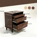 Nightstand with Charging Station, 3 Drawers Fluted Bedside Table, USB Ports Outlets, Mid Century Modern End Table, 1 Small and 2 Large Drawers, Natural Oak 、Walnut Finish (Walnut)