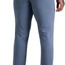 Haggar Mens Sport Travel Performance Athletic Fit Flat Front Stretch Casual Pant (Gray)