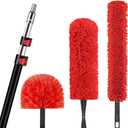 20 Foot High Reach Dusting Kit with 5-12 Foot Extension Pole // High Ceiling Duster with Telescopic Pole // Cobweb Microfiber Duster // Outdoor & Indoor Extendable Duster Cleaning Kit
