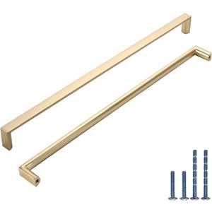 10 Pack 10 Inch(254mm) Kitchen Cabinet Handles Brushed Gold Cabinet Pulls Kitchen Cabinet Hardware Drawer Pulls for Cupboard Wardrobe