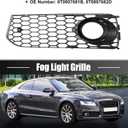X AUTOHAUX Pair Front Fog Light Mesh Grille Cover for Audi A5 S-Line 08-12