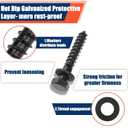 Tandefio 200 Pack 1/2''X 3'' Lag Bolts Screw with Washer Galvanized, Black