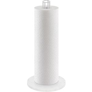 NearMoon Paper Towel Holder Countertop, Sturdy Metal Paper Towel Stand Dispenser with Marble Base, Standard or Jumbo-Sized for Kitchen Counter, Farmhouse, Living Room, Chrome Finish