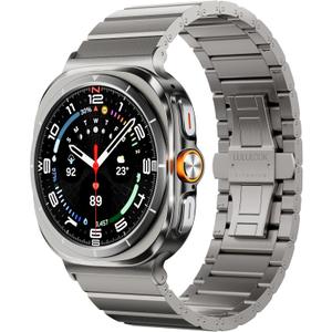 LULULOOK Titanium Band for Samsung Galaxy Watch Ultra 47mm(2024/2025), DLC Coating 24mm Width Replacement Watch Band for Galaxy Watch Ultra