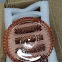 Glass Pillar Candle Holder, 4" Candle Plates Set of 6, Glass Candle Holders for Wedding, Party, Holiday, Home Decor, Table Centerpiece (Reddishbrown)