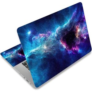 Laptop Skin Sticker Decal Cover, 11.612" 13" 13.3" 14" 15" 15.4" 15.6" Laptop Netbook Skin Sticker Cover Art Notebook Protector (2 Wrist Pad Included), Removable Reusable, Easy to Apply, Galaxy Space