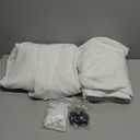 Pinch Pleated Linen Curtains 96 Inches Long for Living Room Bedroom Light Filtering Boho Window Drape 96 inch 2 Panels with Hooks Rings 8ft Cream Beige White Sliding Glass Door Semi Sheer Curtain, Beige White, 40"W x 96"L (Pack of 2)