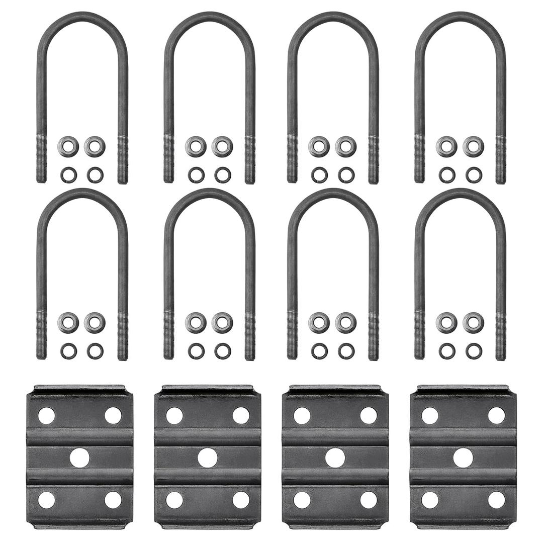 Trailer U Bolt Kit 7 inch for 5,200-7,000 lb Trailer Axle, 3" Round Axle, 1/2 Diameter, 2" Thread Pitch, 2 Pack