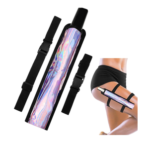 Summer Rave Fan Holster Rave Fan Holder Folding Hand Pouch Foldable Sleeves with Waist Belt for Thigh Party Bright Style