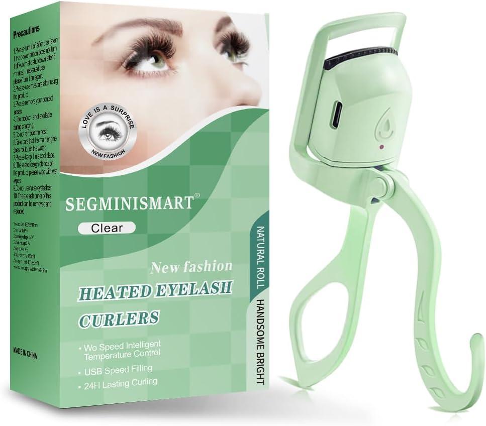 Heated Eyelash Curler, Fast Heat up Within 5s, 24 Hours Long Lasting, Rechargeable Electric Eyelash Curler, Temperature Control, Safe Anti-Burn Lash Curler, Quick Natural Curling Eye Lashes