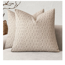 Foindtower Set of 2 Decorative Neutral Floral Print Throw Pillow Covers Vintage Accent Farmhouse Cushion Covers Boho Home Decor for Sofa Couch Chair Bedroom Living Room,22×22 Inch,Ivory Beige